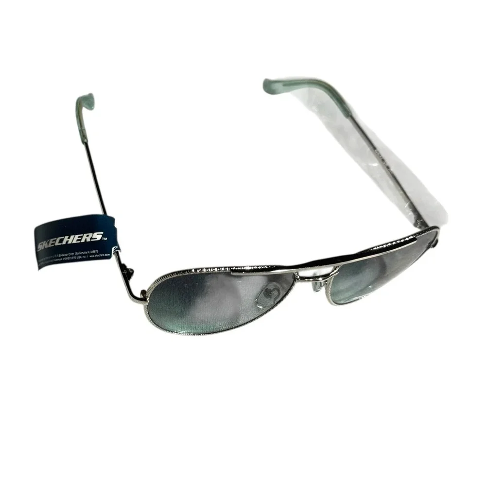 Skechers SE6083 Women's Aviator Sunglasses Silver Braided Gradient Smoke Lens